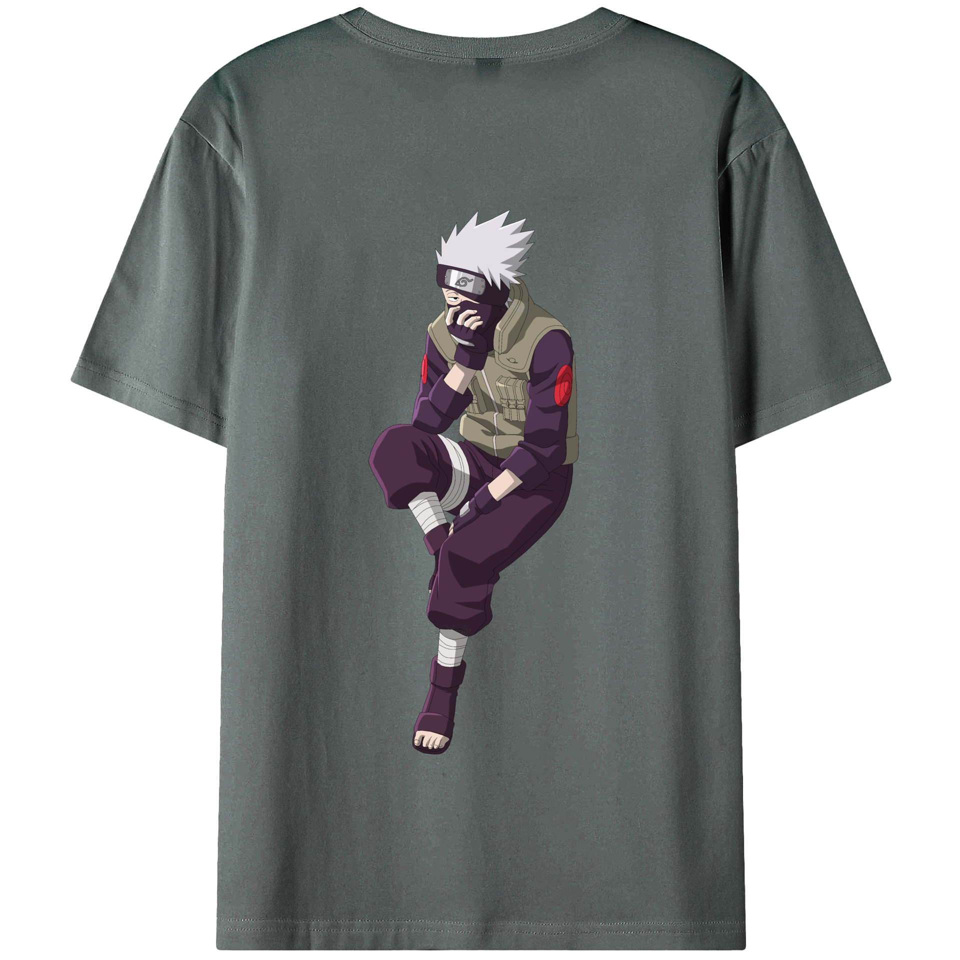 （画像用） NARUTO -ナルト- はたけ カカシ Hatake Kakashi 綿100％半袖Tシャツ（背面プリント）